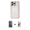 MARSİLYAN™- iPhone 13 Pro Max Kılıf Doruk Doku Prime - Siyah Bilvis 3D Mat Cam Ekran Koruyucu + Neon Fosforlu Kamera Lens - YL