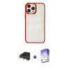 MARSİLYAN™- iPhone 13 Pro Max Kılıf Doruk Doku Prime - Siyah Bilvis 5in1 3D Magic Cam Ekran Koruyucu + Raze Metal Kamera Lens - GD