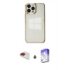 MARSİLYAN™- iPhone 13 Pro Max Kılıf Doruk Doku Prime - Siyah Bilvis 5in1 3D Magic Cam Ekran Koruyucu + Pers Alüminyum Kamera Lens - KI