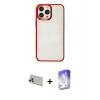 MARSİLYAN™- iPhone 13 Pro Max Kılıf Doruk Doku Prime - Siyah Bilvis 5in1 3D Magic Cam Ekran Koruyucu + Rainbow Kamera Lens Koruma Cam - BZ