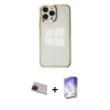 MARSİLYAN™- iPhone 13 Pro Max Kılıf Doruk Doku Prime - Siyah Bilvis 5in1 3D Magic Cam Ekran Koruyucu + Rainbow Kamera Lens Koruma Cam - KI