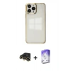 MARSİLYAN™- iPhone 13 Pro Max Kılıf Doruk Doku Prime - Siyah Bilvis 5in1 3D Magic Cam Ekran Koruyucu + Raze Metal Kamera Lens - GD