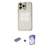 MARSİLYAN™- iPhone 13 Pro Max Kılıf Doruk Doku Prime - Siyah Bilvis 5in1 3D Magic Cam Ekran Koruyucu + Renkli Kamera Lens Koruma Cam - YL