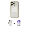 MARSİLYAN™- iPhone 13 Pro Max Kılıf Doruk Doku Prime - Siyah Bilvis 5in1 3D Magic Cam Ekran Koruyucu + Shine Kamera Lens - GD