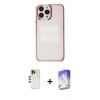MARSİLYAN™- iPhone 13 Pro Max Kılıf Doruk Doku Prime - Siyah Bilvis 5in1 3D Magic Cam Ekran Koruyucu + Shine Kamera Lens - GD