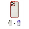 MARSİLYAN™- iPhone 13 Pro Max Kılıf Doruk Doku Prime - Siyah Bilvis 5in1 3D Magic Cam Ekran Koruyucu + Shine Kamera Lens - GD