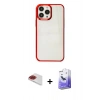 MARSİLYAN™- iPhone 13 Pro Max Kılıf Doruk Doku Prime - Siyah Bilvis 5in1 5D Magic Hayalet Cam Ekran Koruyucu + Pers Alüminyum Kamera Lens - KI