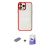 MARSİLYAN™- iPhone 13 Pro Max Kılıf Doruk Doku Prime - Siyah Bilvis 5in1 5D Magic Hayalet Cam Ekran Koruyucu + Renkli Kamera Lens Koruma Cam - MI