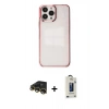 MARSİLYAN™- iPhone 13 Pro Max Kılıf Doruk Doku Prime - Siyah Bilvis Hayalet Cam Ekran Koruyucu + Raze Metal Kamera Lens - GD