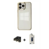 MARSİLYAN™- iPhone 13 Pro Max Kılıf Doruk Doku Prime - Siyah Bilvis Hayalet Cam Ekran Koruyucu + Raze Metal Kamera Lens - GD