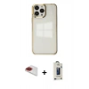 MARSİLYAN™- iPhone 13 Pro Max Kılıf Doruk Doku Prime - Siyah Bilvis Hayalet Cam Ekran Koruyucu + Pers Alüminyum Kamera Lens - KI