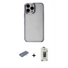 MARSİLYAN™- iPhone 13 Pro Max Kılıf Doruk Doku Prime - Siyah Bilvis Hayalet Cam Ekran Koruyucu + Renkli Kamera Lens Koruma Cam - YL