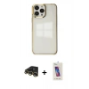 MARSİLYAN™- iPhone 13 Pro Max Kılıf Doruk Doku Prime - Siyah Joko 5D Cam + Raze Metal Kamera Lens - GD