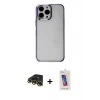 MARSİLYAN™- iPhone 13 Pro Max Kılıf Doruk Doku Prime - Siyah Joko 5D Cam + Raze Metal Kamera Lens - GD