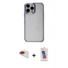 MARSİLYAN™- iPhone 13 Pro Max Kılıf Doruk Doku Prime - Siyah Joko 5D Cam + Pers Alüminyum Kamera Lens - KI