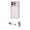 MARSİLYAN™- iPhone 13 Pro Max Kılıf Doruk Doku Prime - Siyah Joko 5D Cam + Pers Alüminyum Kamera Lens - KI