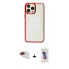 MARSİLYAN™- iPhone 13 Pro Max Kılıf Doruk Doku Prime - Siyah Joko 5D Cam + Pers Alüminyum Kamera Lens - KI