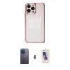 MARSİLYAN™- iPhone 13 Pro Max Kılıf Doruk Doku Prime - Siyah Joko 5D Cam + Neon Fosforlu Kamera Lens - MI