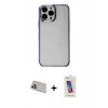 MARSİLYAN™- iPhone 13 Pro Max Kılıf Doruk Doku Prime - Siyah Joko 5D Cam + Rainbow Kamera Lens Koruma Cam - MR