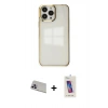 MARSİLYAN™- iPhone 13 Pro Max Kılıf Doruk Doku Prime - Siyah Joko 5D Cam + Rainbow Kamera Lens Koruma Cam - MR