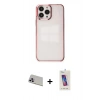 MARSİLYAN™- iPhone 13 Pro Max Kılıf Doruk Doku Prime - Siyah Joko 5D Cam + Rainbow Kamera Lens Koruma Cam - MR