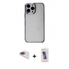 MARSİLYAN™- iPhone 13 Pro Max Kılıf Doruk Doku Prime - Siyah Joko 5D Cam + Pers Alüminyum Kamera Lens - GI