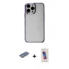 MARSİLYAN™- iPhone 13 Pro Max Kılıf Doruk Doku Prime - Siyah Joko 5D Cam + Renkli Kamera Lens Koruma Cam - YL