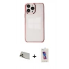 MARSİLYAN™- iPhone 13 Pro Max Kılıf Doruk Doku Prime - Siyah Joko 5D Cam + Rainbow Kamera Lens Koruma Cam - REGD