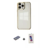 MARSİLYAN™- iPhone 13 Pro Max Kılıf Doruk Doku Prime - Siyah Joko 5D Cam + Renkli Kamera Lens Koruma Cam - SI