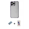 MARSİLYAN™- iPhone 13 Pro Max Kılıf Doruk Doku Prime - Siyah Joko 5D Cam + Shine Kamera Lens Koruma Cam - GI