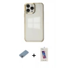 MARSİLYAN™- iPhone 13 Pro Max Kılıf Doruk Doku Prime - Siyah Joko 5D Cam + Shine Kamera Lens Koruma Cam - GI