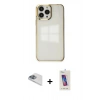MARSİLYAN™- iPhone 13 Pro Max Kılıf Doruk Doku Prime - Siyah Joko 5D Cam + Sierra Blue Pers Alüminyum Kamera Lens