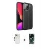 MARSİLYAN™- iPhone 13 Pro Max Kılıf Doruk Klasik Özel Seri - Şeffaf 360 Full Body Arka Koruyucu + Shine Kamera Lens - GD