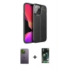 MARSİLYAN™- iPhone 13 Pro Max Kılıf Doruk Klasik Özel Seri - Şeffaf 360 Full Body Arka Koruyucu + Neon Fosforlu Kamera Lens - YL