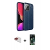 MARSİLYAN™- iPhone 13 Pro Max Kılıf Doruk Klasik Özel Seri - Şeffaf 360 Full Body Arka Koruyucu + Pers Alüminyum Kamera Lens - KI
