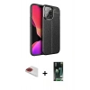 MARSİLYAN™- iPhone 13 Pro Max Kılıf Doruk Klasik Özel Seri - Şeffaf 360 Full Body Arka Koruyucu + Pers Alüminyum Kamera Lens - KI