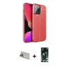 MARSİLYAN™- iPhone 13 Pro Max Kılıf Doruk Klasik Özel Seri - Şeffaf 360 Full Body Arka Koruyucu + Rainbow Kamera Lens Koruma Cam - REGD