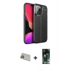 MARSİLYAN™- iPhone 13 Pro Max Kılıf Doruk Klasik Özel Seri - Şeffaf 360 Full Body Arka Koruyucu + Rainbow Kamera Lens Koruma Cam - REGD