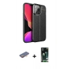 MARSİLYAN™- iPhone 13 Pro Max Kılıf Doruk Klasik Özel Seri - Şeffaf 360 Full Body Arka Koruyucu + Renkli Kamera Lens Koruma Cam - TU