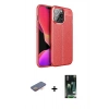 MARSİLYAN™- iPhone 13 Pro Max Kılıf Doruk Klasik Özel Seri - Şeffaf 360 Full Body Arka Koruyucu + Renkli Kamera Lens Koruma Cam - TU