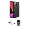 MARSİLYAN™- iPhone 13 Pro Max Kılıf Doruk Klasik Özel Seri - Şeffaf 360 Full Body Arka Koruyucu + Pers Alüminyum Kamera Lens - SABE
