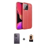 MARSİLYAN™- iPhone 13 Pro Max Kılıf Doruk Klasik Özel Seri - Şeffaf Maxco Cam Ekran Koruyucu + Beyaz Neon Fosforlu Kamera Lens