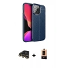 MARSİLYAN™- iPhone 13 Pro Max Kılıf Doruk Klasik Özel Seri - Şeffaf Maxco Cam Ekran Koruyucu + Raze Metal Kamera Lens - GD