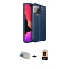 MARSİLYAN™- iPhone 13 Pro Max Kılıf Doruk Klasik Özel Seri - Şeffaf Maxco Cam Ekran Koruyucu + Rainbow Kamera Lens Koruma Cam - MI