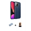 MARSİLYAN™- iPhone 13 Pro Max Kılıf Doruk Klasik Özel Seri - Şeffaf Maxco Cam Ekran Koruyucu + Shine Kamera Lens Koruma Cam - MI