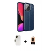 MARSİLYAN™- iPhone 13 Pro Max Kılıf Doruk Klasik Özel Seri - Şeffaf Maxco Cam Ekran Koruyucu + Shine Kamera Lens - GD