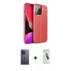 MARSİLYAN™- iPhone 13 Pro Max Kılıf Doruk Klasik Özel Seri - Şeffaf Pasifik Cam Ekran Koruyucu + Neon Fosforlu Kamera Lens - MI