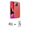 MARSİLYAN™- iPhone 13 Pro Max Kılıf Doruk Klasik Özel Seri - Şeffaf Pasifik Cam Ekran Koruyucu + Rainbow Kamera Lens Koruma Cam - REGD