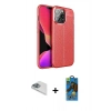 MARSİLYAN™- iPhone 13 Pro Max Kılıf Doruk Klasik Özel Seri - Siyah 18D Cam Ekran Koruyucu + Pers Alüminyum Kamera Lens - SABE