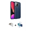 MARSİLYAN™- iPhone 13 Pro Max Kılıf Doruk Klasik Özel Seri - Siyah 3D Antistatik Cam Ekran Koruyucu + Pers Alüminyum Kamera Lens - GD